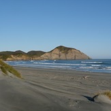 Morning surf at Wharariki, Wharariki Beach