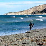 Waiting for the tide to drop at Oaro