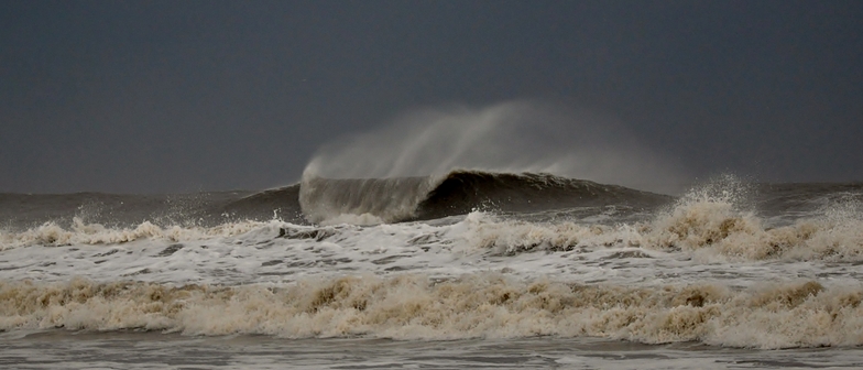 Effects of Hurricane Irene 75 miles away, Isle of Palms Pier