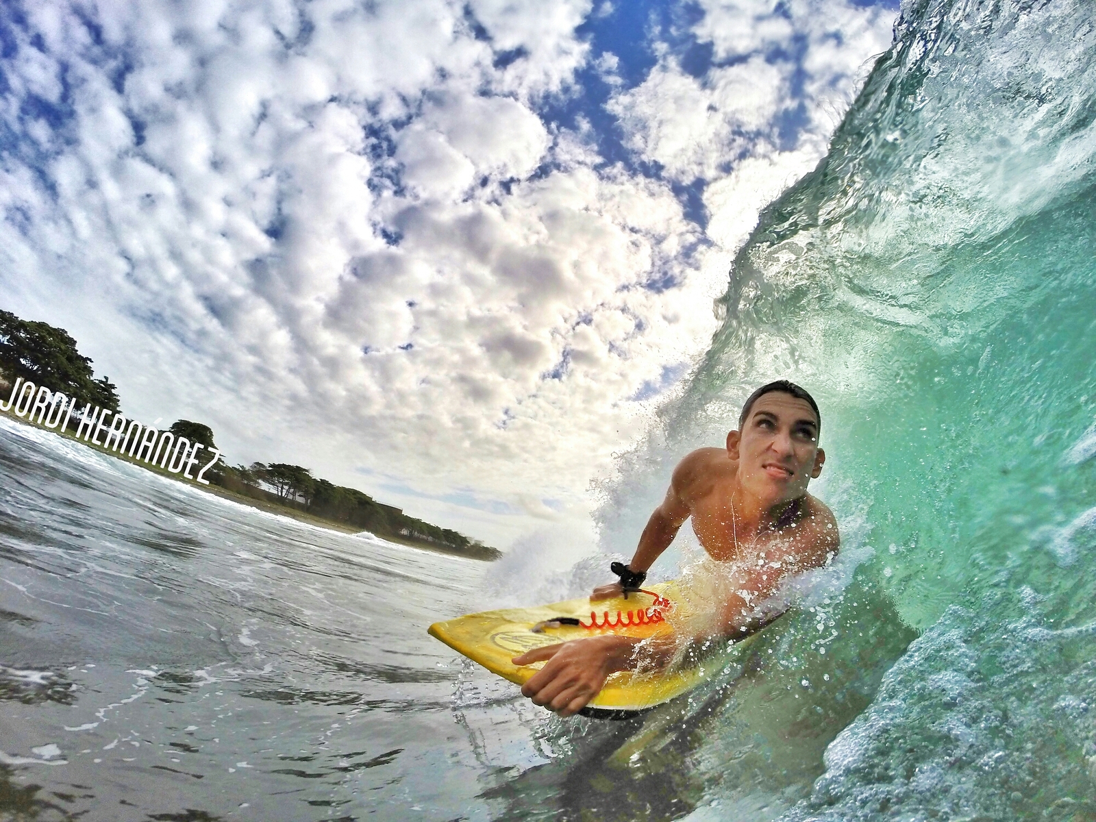 Miguel Ortiz getting barreled at El Chinchorro, Red Beach