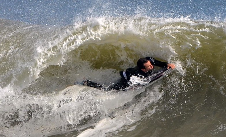 Bodyboarder's Ripping It at Jenkin's Beach, New Jersey, Jenkinsons (Point Pleasant Beach)