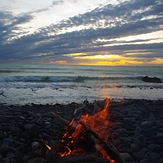 sunset and fire, Banks Peninsula - Magnet Bay