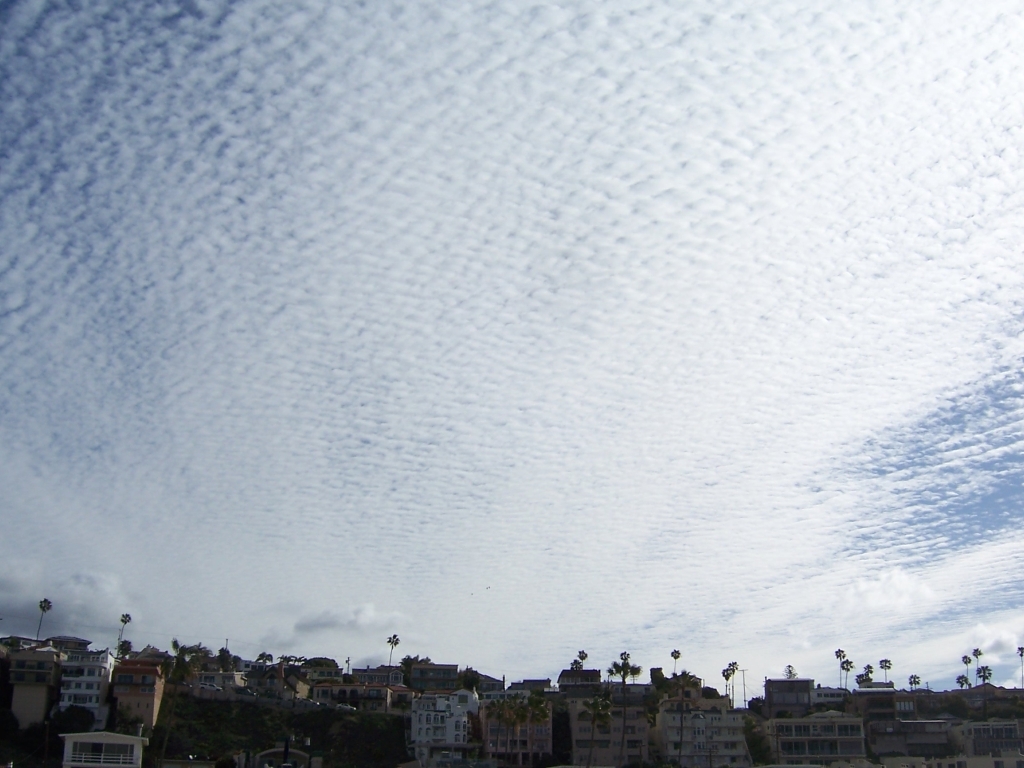 Looking east, alto cumulus clouds, Gillis