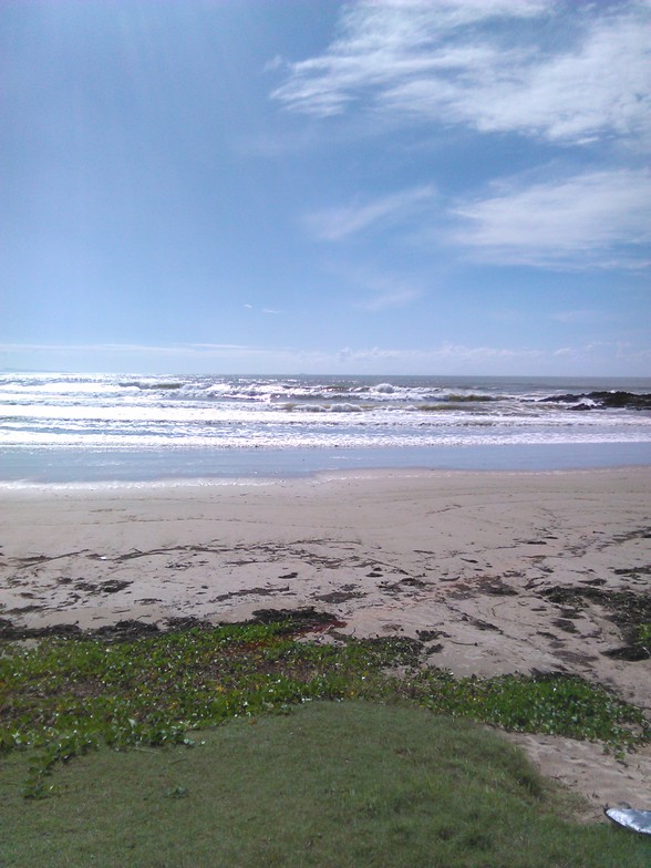 woolgoolga main beach with a bit of swell