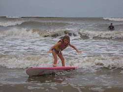 First time surfing, Galveston photo