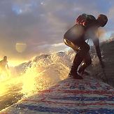 Sunrise surfer, Topanga Point