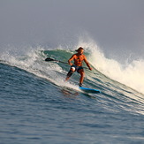 Guy Baker on the 7ft SUP, Ekas-Inside