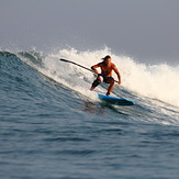 Guy Baker on 7ft SUP, Ekas-Inside