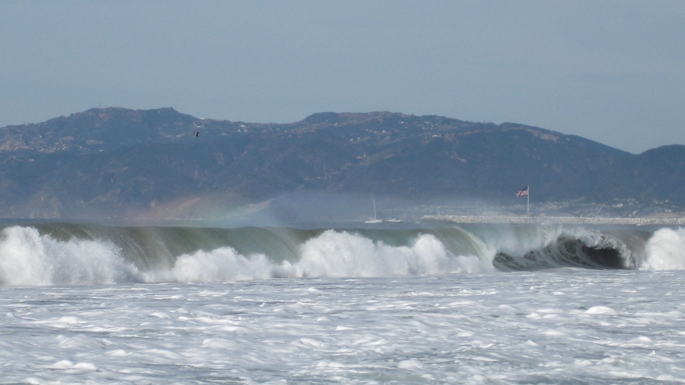Rainbow in wave spray, Gillis
