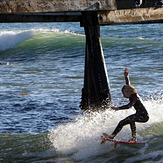 Girl grom, San Clemente Pier