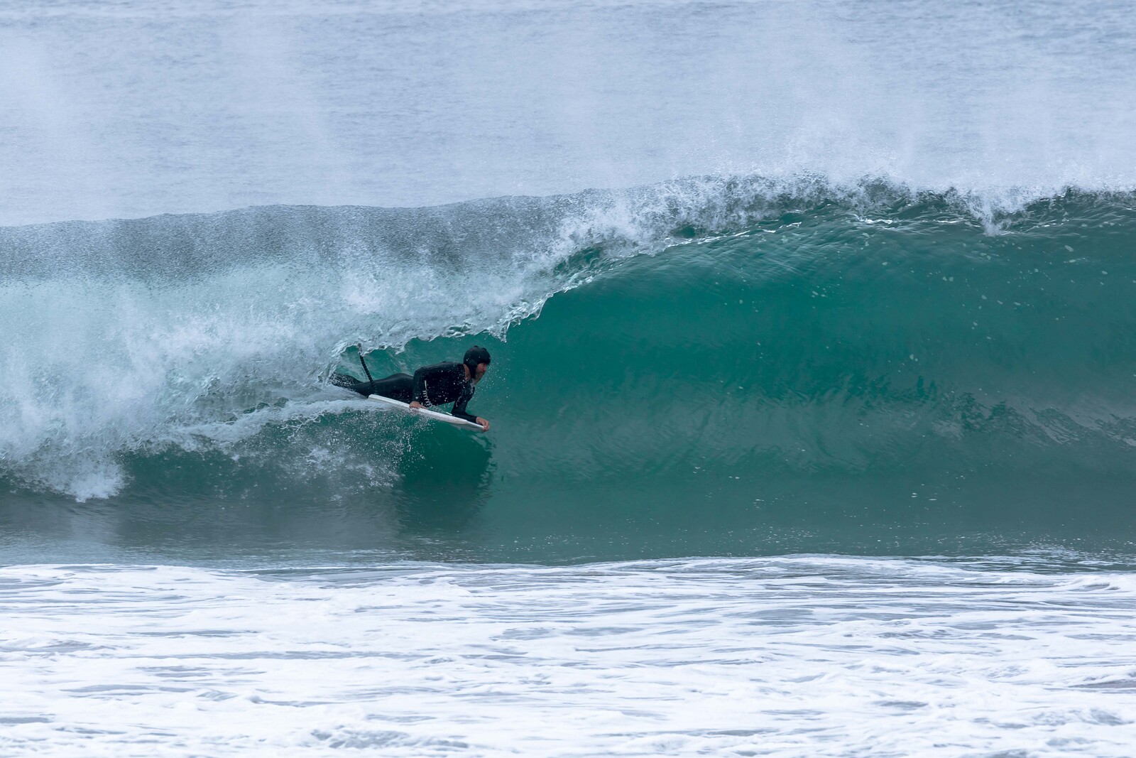 body boarder in the tube, Point Mugu