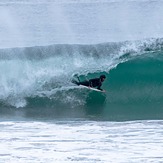 body boarder in the tube, Point Mugu