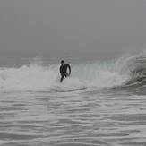 Surfer, heavy marine layer, Gillis