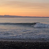 Winter sunset surfing., Te Awanga