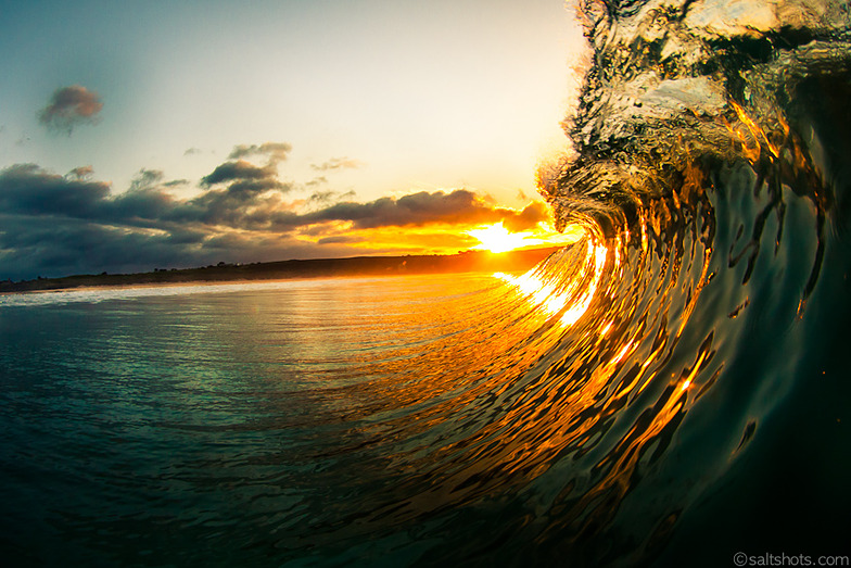 sunset from the waves