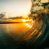 sunset from the waves