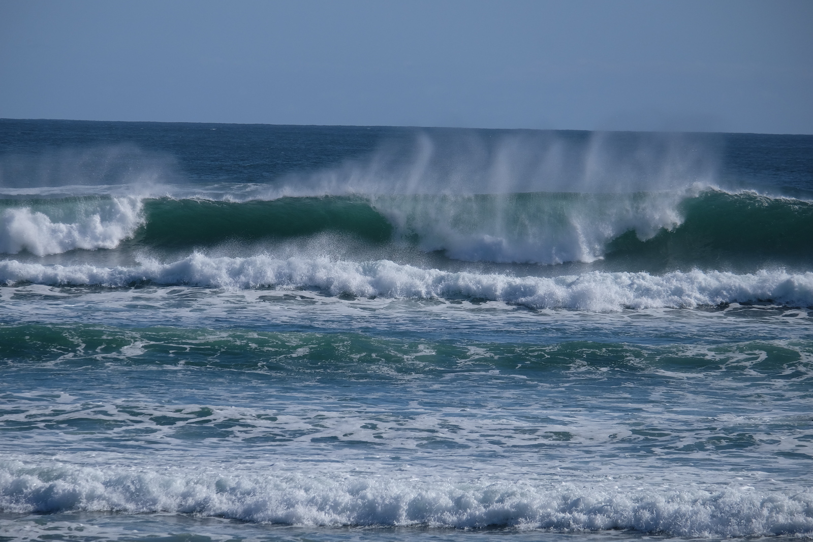 Heavy winter swell, Wharariki Beach