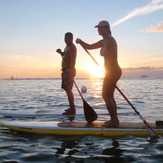 Evening paddle, Canoes