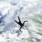 Airborne at Middle Peak, Steamer Lane-Middle Peak