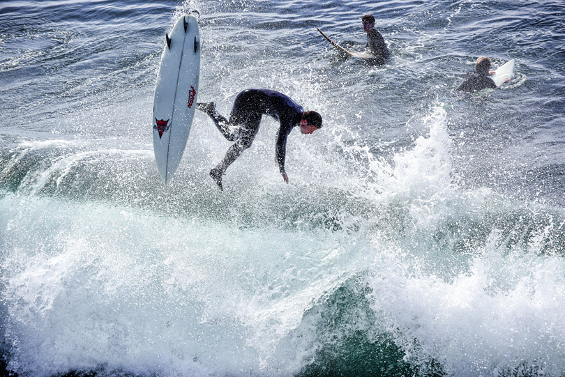 Flying at the Slot, Steamer Lane-The Slot