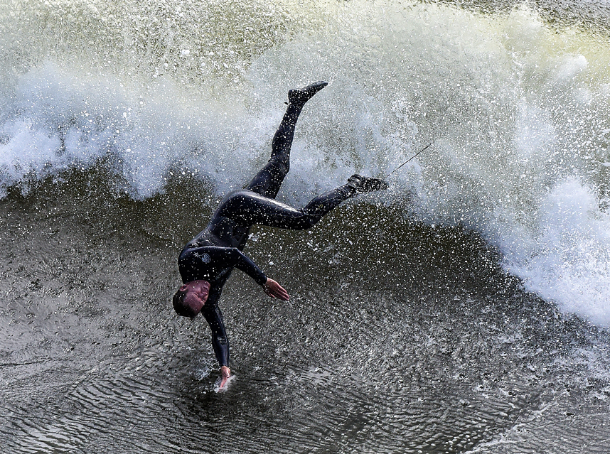 Airborne at the Slot, Steamer Lane-The Slot