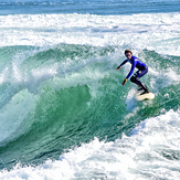 13 year old Ben surfs Middle Peak, Steamer Lane-Middle Peak