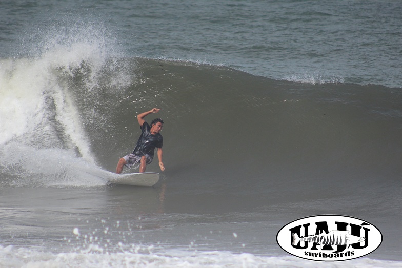 Alduir dropping on a UAJU Surfboard, Mendihuaca