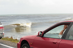 The man of men mindsurfing from the ring piece, Westport Breakwater photo