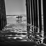 surfers, Pismo Beach Pier