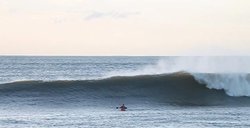 Big surf on the trap., Aberystwyth harbour trap photo
