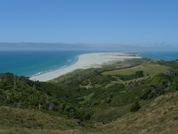 Looking along Farewell spit photo