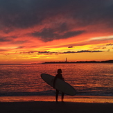 Sunset surf at the Cove, The Cove Cape May