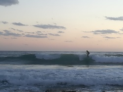 Evening surf at corner of the beach, Portixeddu photo