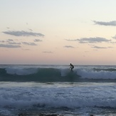 Evening surf at corner of the beach, Portixeddu