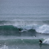 Sufer and body-boarder go right at La Paue, La Palue