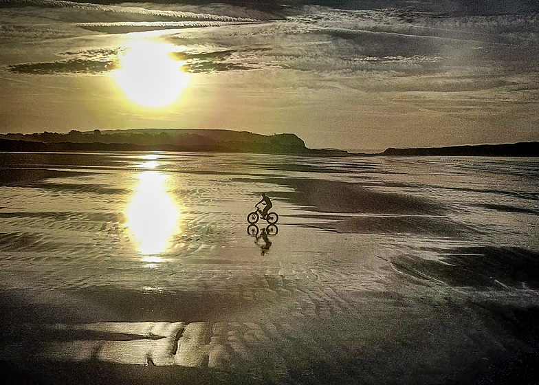 Mountain Biker on Plage L'Aber