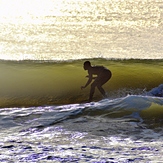 Riding it under the Curl, Garden City Pier