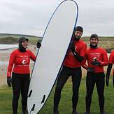 About to go out for surf lesson with new wave surf scool, Sandend Bay