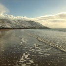 Snowy beach at Caswell Bay