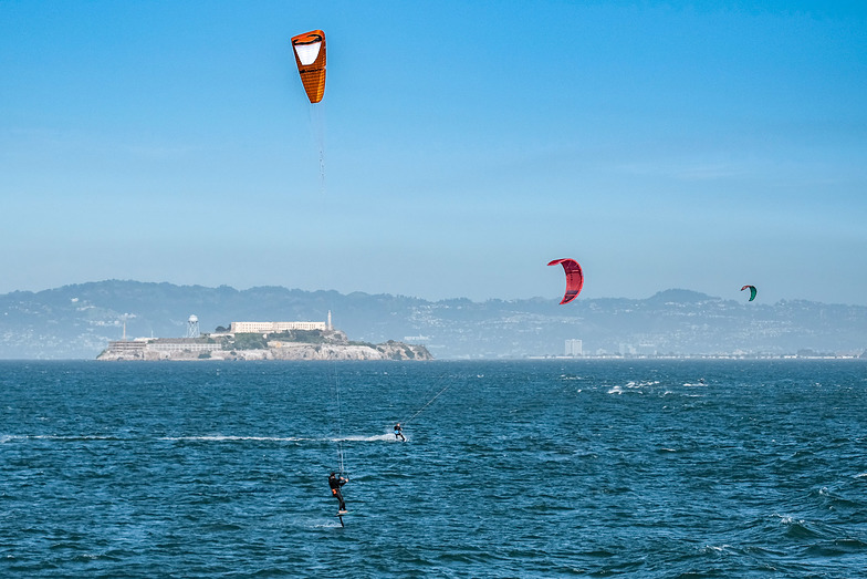 Kite Surfing San Francisco Bay, Fort Point
