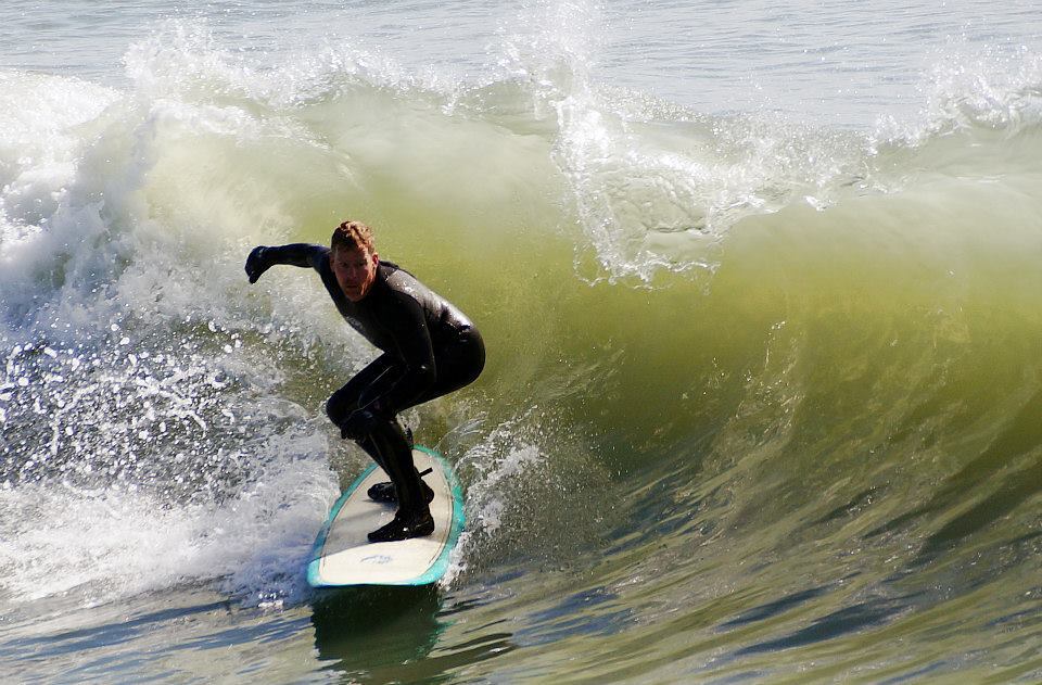 Early spring surf, Surf City Pier