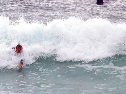 Legendary body surf Jake viskovich in a death slab, Dum Dums