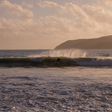 The steep inside wave on the beach at Nera River, Nera Rivermouth