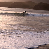 The steep inside wave on the beach at Nera River, Nera Rivermouth