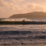 The steep inside wave on the beach at Nera River, Nera Rivermouth