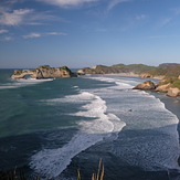 Wharariki from the west., Wharariki Beach