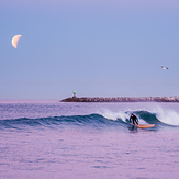 Surfing Under a Lunar Eclipse, Oceanside Harbor