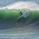 Big ride at Middle Peak, Steamer Lane-Middle Peak