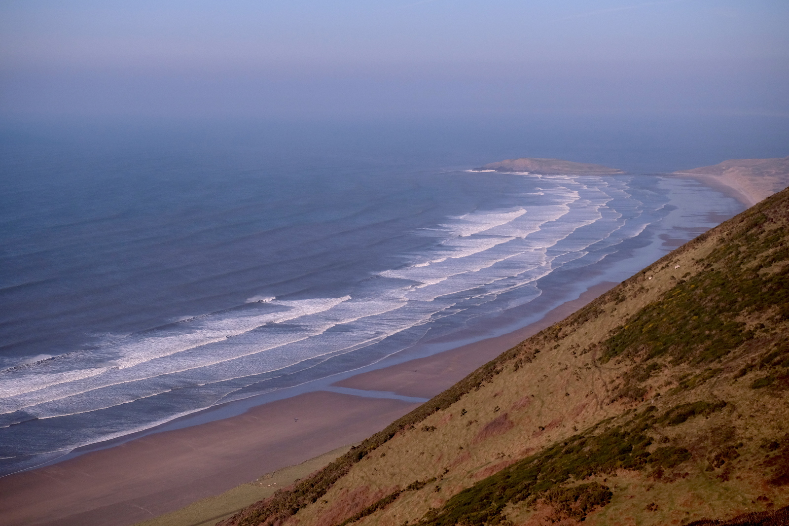 Bury Holm and Llangennith from Rhossili Down
