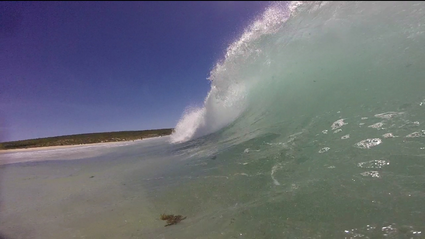 Shore break barrels, Smiths Point Left
